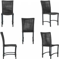 8 Cadeiras Corda Náutica E Mesa Tampo Ripado Retangular 2,00 Preto - 3