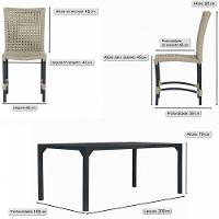 8 Cadeiras Corda Náutica E Mesa Tampo Ripado Retangular 2,00 Rami - 5