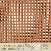 8 Cadeiras Corda E Mesa Tampo Retangular Alumínio Cozinha Terra Cota - 2