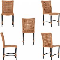 8 Cadeiras Corda Náutica E Mesa Tampo Ripado Retangular 2,00 Terra Cota - 3