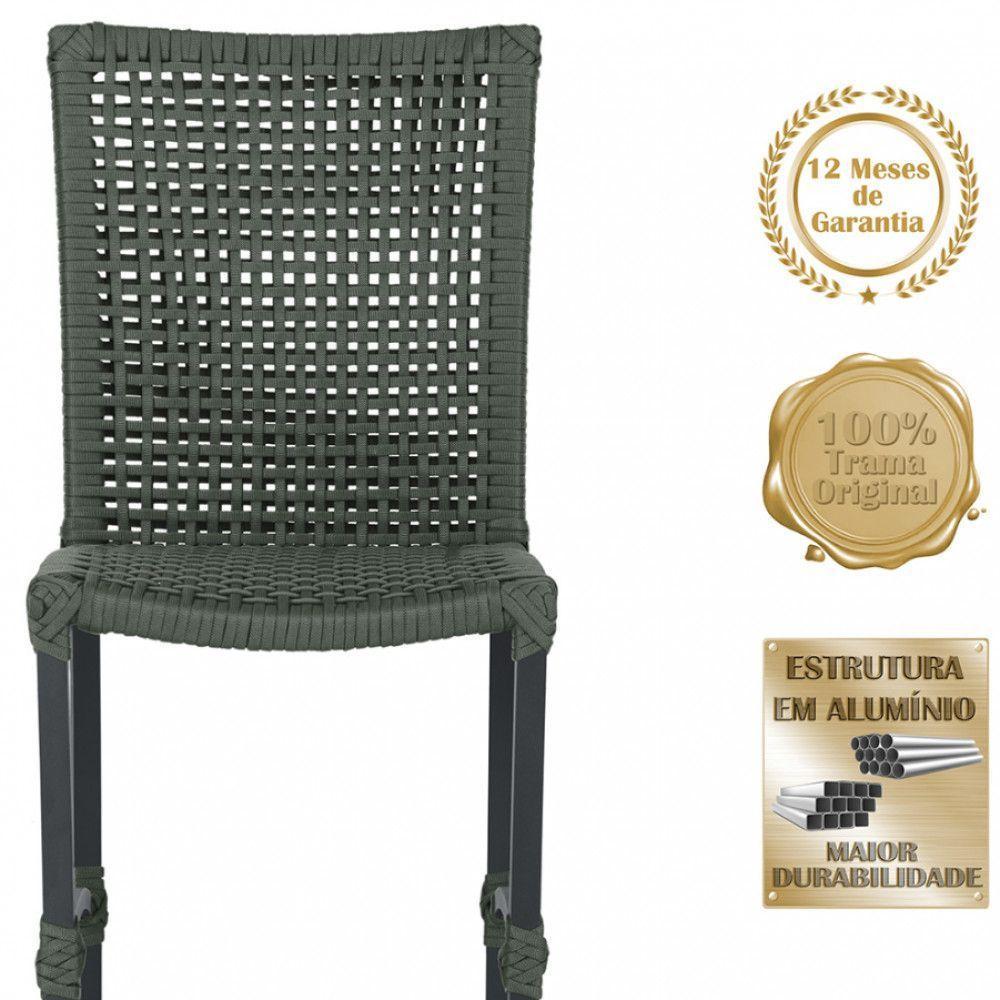 8 Cadeiras Corda Náutica E Mesa Tampo Ripado Retangular 2,00 Verde - 4