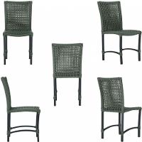 8 Cadeiras Corda Náutica E Mesa Tampo Ripado Retangular 2,00 Verde - 2