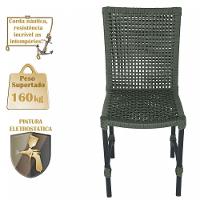 8 Cadeiras Corda Náutica E Mesa Tampo Ripado Retangular 2,00 Verde - 3