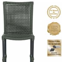 8 Cadeiras Corda Náutica E Mesa Tampo Ripado Retangular 2,00 Verde