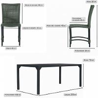 8 Cadeiras Corda Náutica E Mesa Tampo Ripado Retangular 2,00 Verde - 5