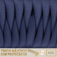 2 Cadeiras Tricô Náutico E Alumínio Uv Para Varanda Cozinha Azul - 2