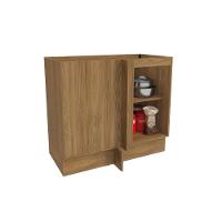 Balcão De Canto Reto Celeste Kappesberg 100% Mdf 1 Porta Nogueira/azul 98cm - 3