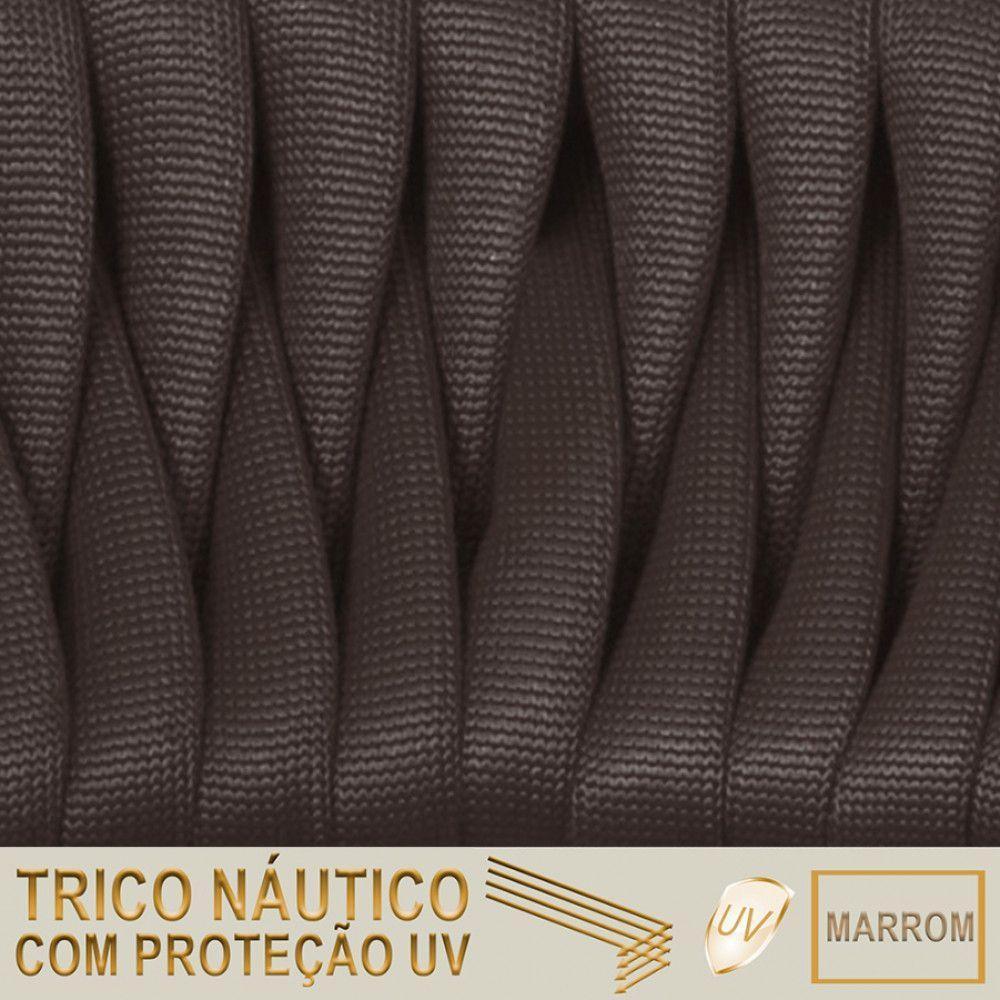4 Cadeiras Atenas Tricô Náutico E Alumínio Uv Varanda Jantar Marrom - 2