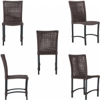 8 Cadeiras Corda Náutica E Mesa Tampo Ripado Retangular 2,00 Marrom - 3