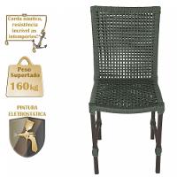 8 Cadeiras Cannes Corda Náutica E Mesa Retangular Alumínio Verde - 3