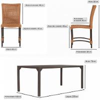 8 Cadeiras Cannes Corda Náutica E Mesa Retangular Alumínio Terra Cota - 6