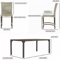 8 Cadeiras Cannes Corda Náutica E Mesa Retangular Alumínio Rami - 6