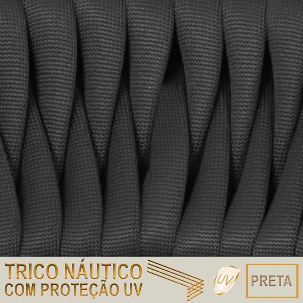 3 Cadeiras Tricô Náutico E Alumínio Uv Para Varanda Cozinha Preto - 2