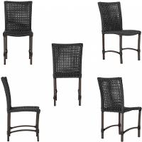 8 Cadeiras Cannes Corda Náutica E Mesa Retangular Alumínio Preto - 3