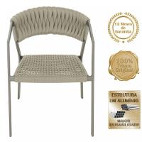 2 Cadeiras Tricô Náutico E Alumínio Uv Para Varanda Cozinha Rami - 5