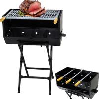 Churrasqueira Com Suporte Grelha E 3 Espetos Preto - 1