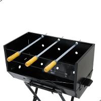 Churrasqueira Com Suporte Grelha E 3 Espetos Preto - 5