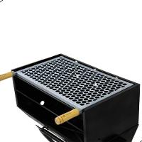 Churrasqueira Com Suporte Grelha E 3 Espetos Preto - 6