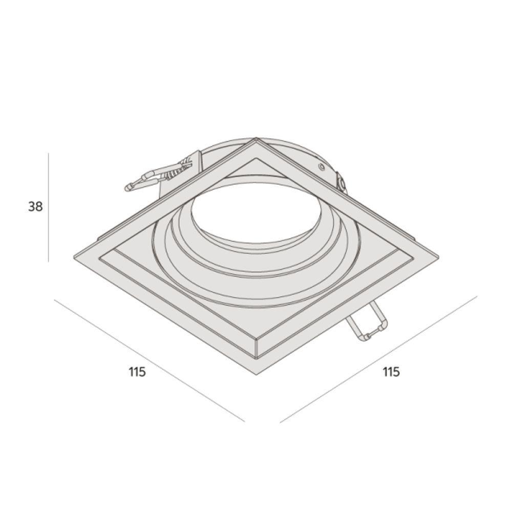 Spot Embutir Recuado Microborda Dicroica Mr16 Preto - Interlight - 2