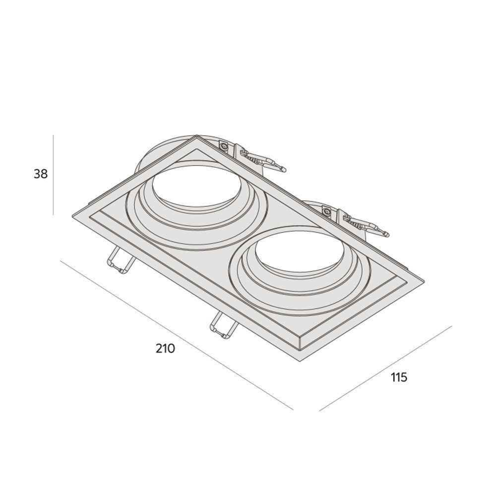 Spot Embutir Recuado Microborda Duplo Par20 Preto - Interlight - 2