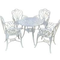 Conjunto De Jardim Modelo Fortaleza Mesa E 4 Cadeiras Branco - 1