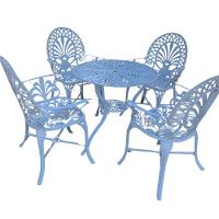 Conjunto De Jardim Modelo Palmeirão Mesa E 4 Cadeiras Branco - 1