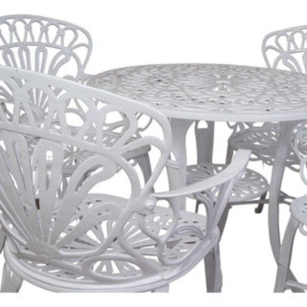 Conjunto De Jardim Modelo Primavera Mesa E 4 Cadeiras - 2