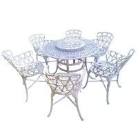 Conjunto De Jardim Modelo Viena Mesa Giratória E 6 Cadeiras - 1