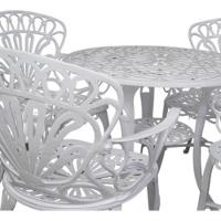 Conjunto De Jardim Modelo Primavera Mesa E 4 Cadeiras Branco - 2