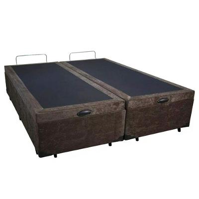 Cama Box Baú Queen Bipartido Suede Sereneprime Marrom 158x198x44.