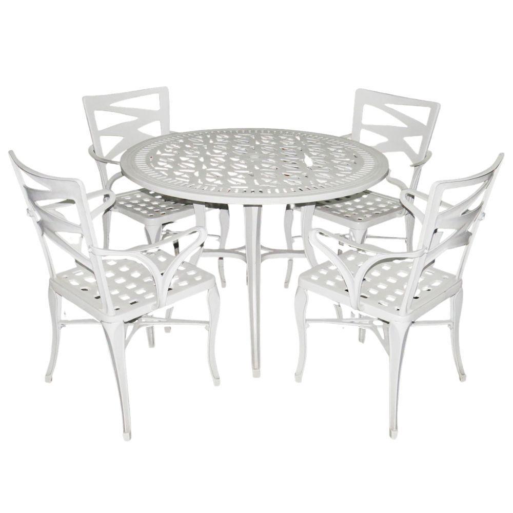 Conjunto De Mesa Com 4 Cadeiras Modelo Liz Branco - 1