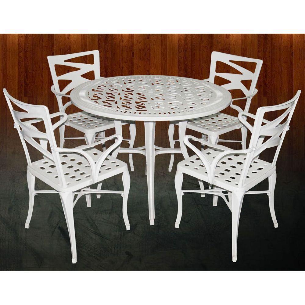 Conjunto De Mesa Com 4 Cadeiras Modelo Liz Branco - 4