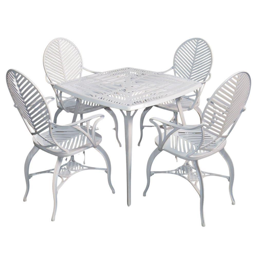 Conjunto Com Mesa Quadrada E 4 Cadeiras Modelo Space Branco - 1