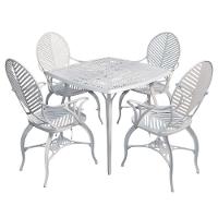 Conjunto Com Mesa Quadrada E 4 Cadeiras Modelo Space Branco - 1