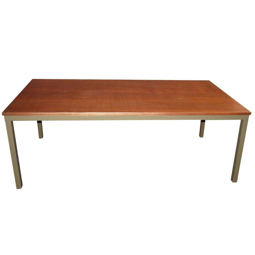 Conjunto Com Mesa Retangular Tampo De Madeira 6 Cadeiras Horizonte Marrom - 2