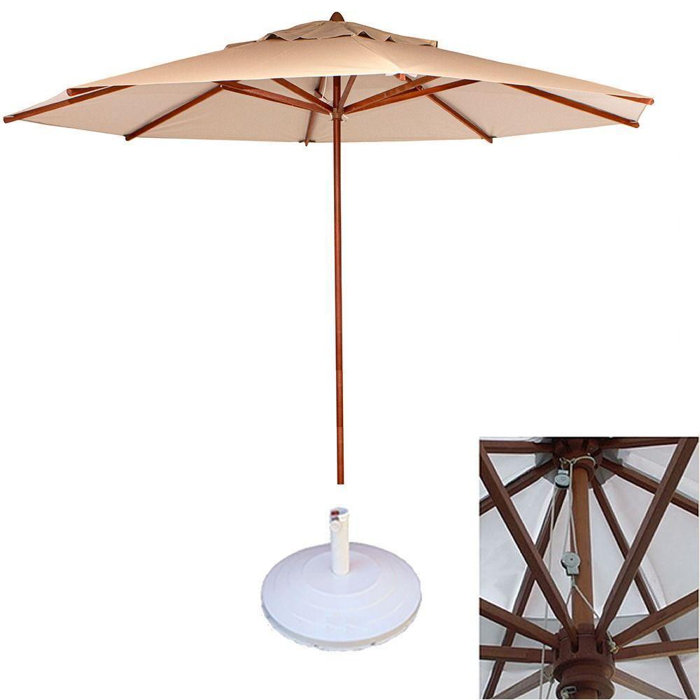 Conjunto Lótus Com Mesa 90cm Ripada 4 Poltronas Ombrelone 3,00m Com Base Marrom - 2