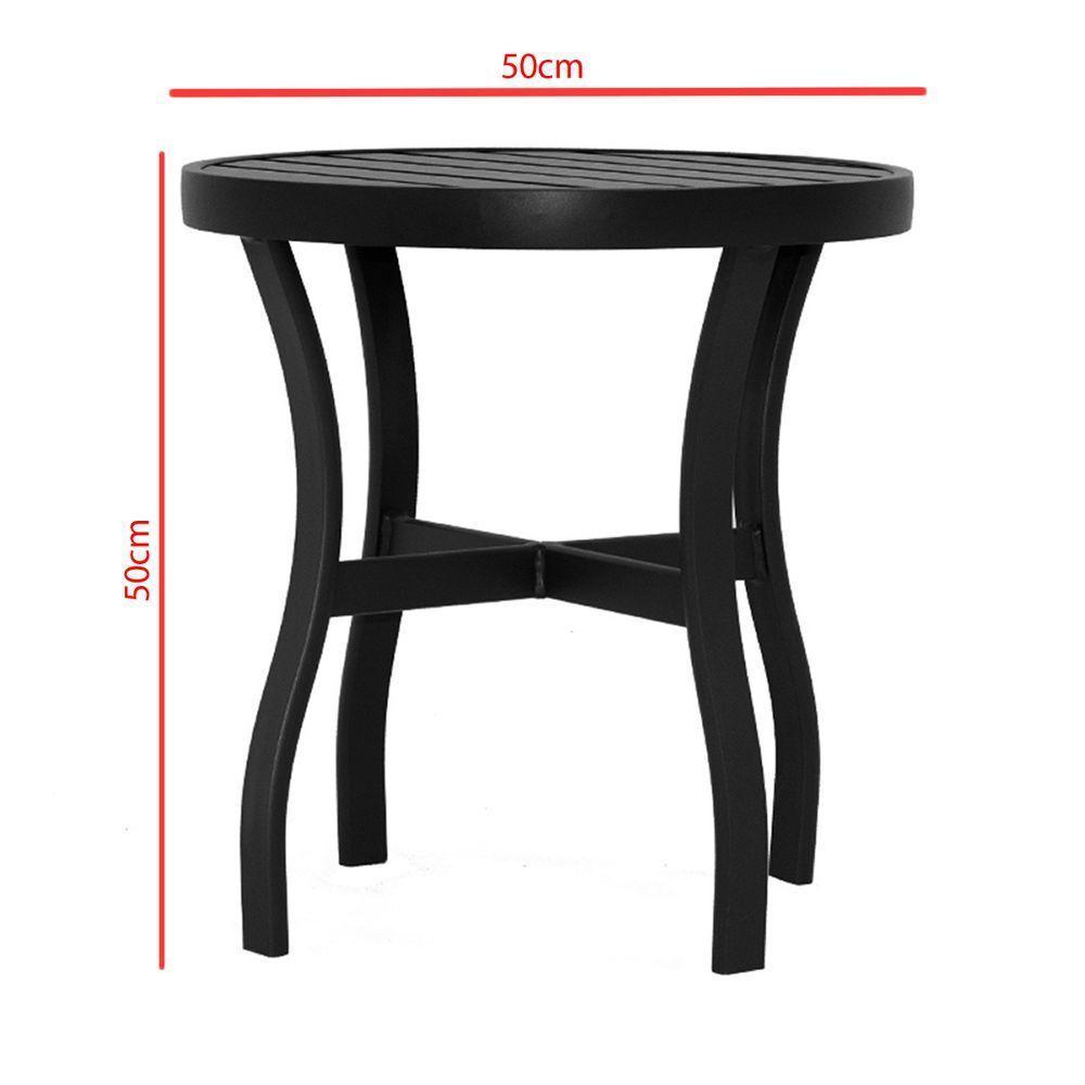 Jogo De Mesa Com 2 Poltronas Cadeiras De Varanda Sacada Preto - 7