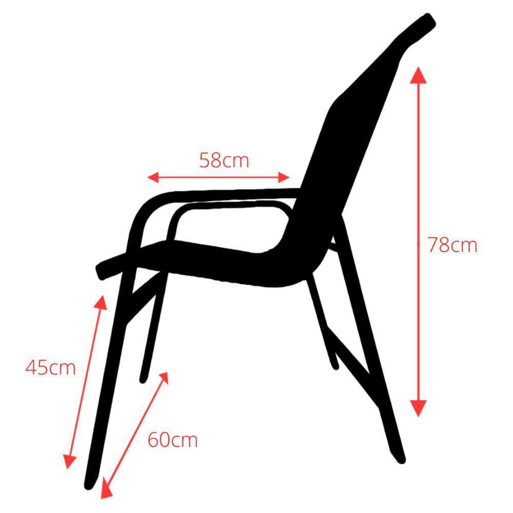 Conjunto Lótus Com Mesa 90cm Ripada 4 Poltronas Ombrelone 3,00m Com Base Marrom claro - 5