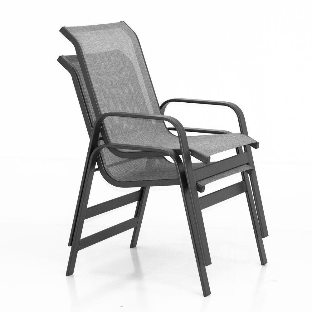 Conjunto Lótus Com Mesa 90cm Ripada 4 Poltronas Ombrelone 3,00m Com Base Preto - 6