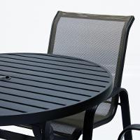 Conjunto Lótus Com Mesa 90cm Ripada 4 Poltronas Ombrelone 3,00m Com Base Preto - 7