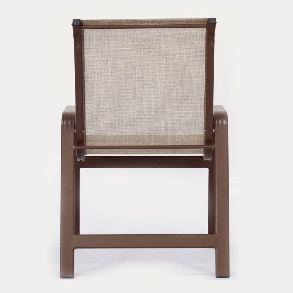 Kit Com 4 Cadeiras Para Jardim E Piscina Em Alumínio E Tela Sling Marrom Capuccino - 4