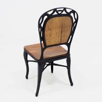 Cadeira Para Mesa De Jantar Em Alumínio Fundido E Madeira Modelo Aracruz Preta - 2