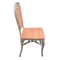 Cadeira Para Mesa De Jantar Em Alumínio Fundido E Madeira Modelo Aracruz Bege - 3