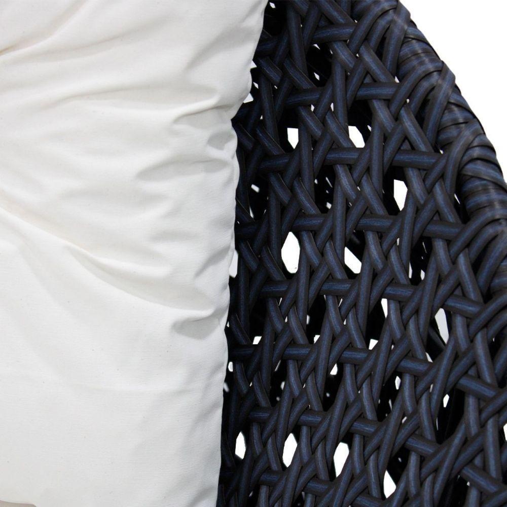 Poltrona De Varanda Em Alumínio E Fibra Sintética Azul Branco - 2