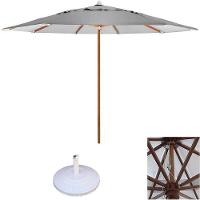 Ombrelone 3,00 Metros De Madeira Com Base Cinza - 1