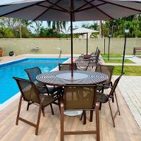 Ombrelone 3,00 Metros De Madeira Com Base Marrom - 2