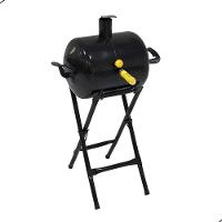 Churrasqueira Móvel A Bafo Mini Carvão Com Suporte E Grelha Preto - 3