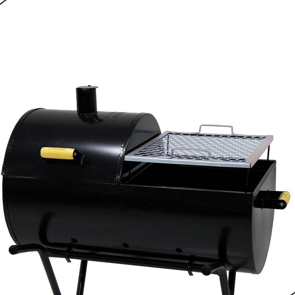 Churrasqueira Meia Bafo Grande Com Carrinho E 2 Grelhas Preto - 3