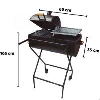 Churrasqueira Meia Bafo Grande Com Carrinho E 2 Grelhas Preto - 4