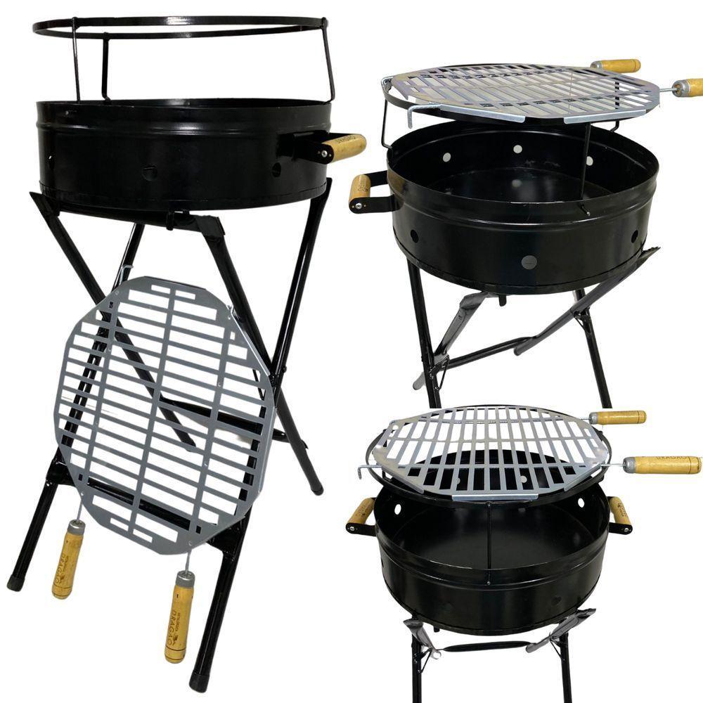 Churrasqueira Pop Redonda Com Grelha 38x79 Preto - 1